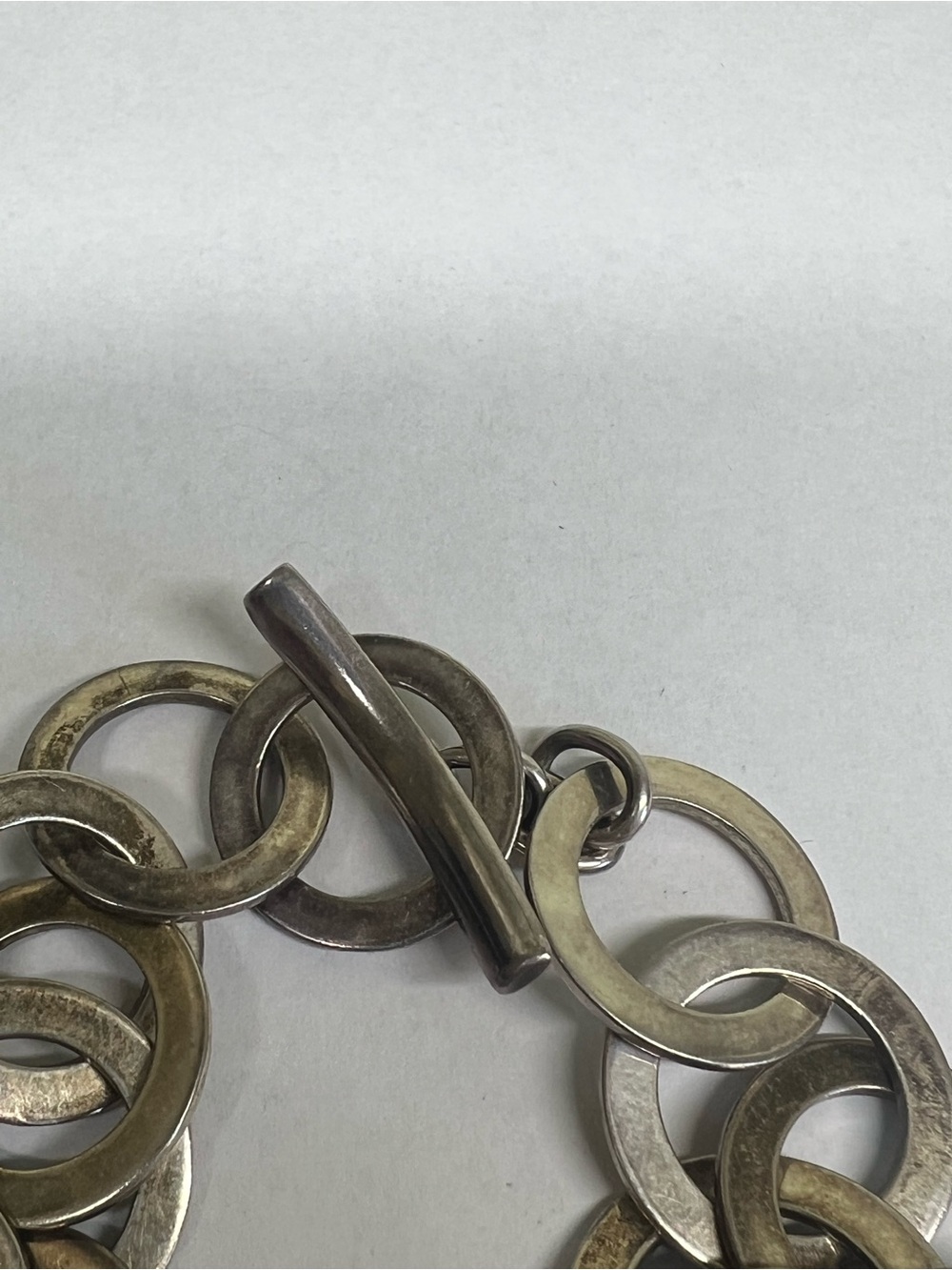 Silpada Sterling heavy locking circle rings bracelet 7” - Picture 3 of 7